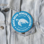 Badge Rond 10 Cm Nags Head (tortue de mer) (En situation)
