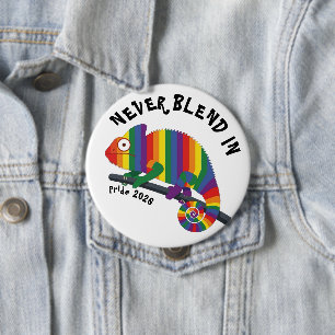 Badge Rond 10 Cm Ne jamais se fondre dans la Fierté du caméléon arc