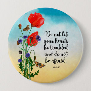 Badge Rond 10 Cm Ne laissez pas votre coeur troublé