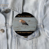 Badge Rond 10 Cm Ne polluez pas sur le bouton de plages (En situation)