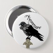 Badge Rond 10 Cm Nevermore Raven (Devant & derrière)