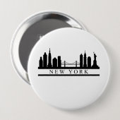 Badge Rond 10 Cm New York Skyline (Devant & derrière)