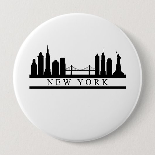 Badge Rond 10 Cm New York Skyline (Devant)