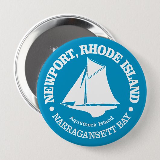 Badge Rond 10 Cm Newport RI (sloop) (Devant & derrière)