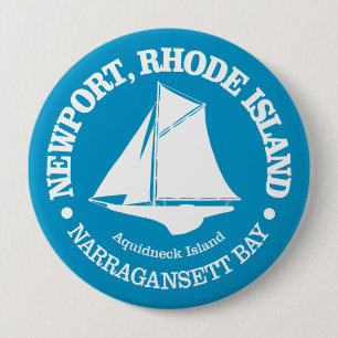Badge Rond 10 Cm Newport RI (sloop)