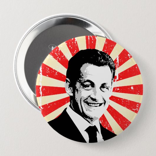 Badge Rond 10 Cm Nicolas Sarkozy (Devant & derrière)