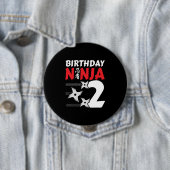 Badge Rond 10 Cm Ninja Birthday Party (En situation)