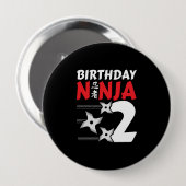 Badge Rond 10 Cm Ninja Birthday Party (Devant & derrière)