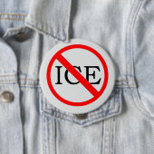 Badge Rond 10 Cm "NO ICE" Button (En situation)