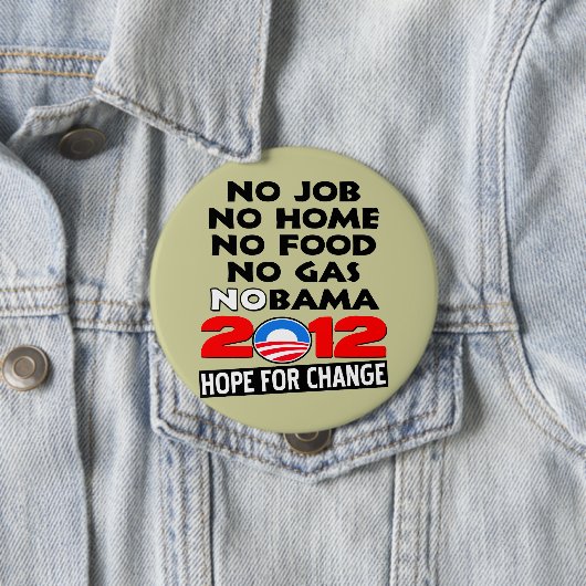 Badge Rond 10 Cm NoBAMA 2012 (En situation)