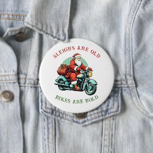 Badge Rond 10 Cm Noël de la moto Santas Joyride