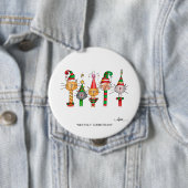 Badge Rond 10 Cm NOËL DE MEOWLY ! Bouton (En situation)