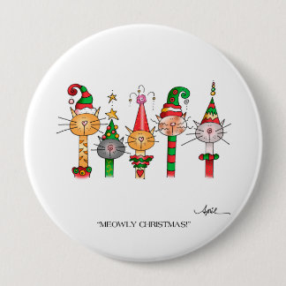 Badge Rond 10 Cm NOËL DE MEOWLY ! Bouton