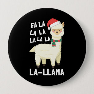 Badge Rond 10 Cm Noël Fa La Llama Essentiel