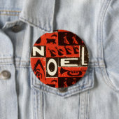 Badge Rond 10 Cm Noel Rouge (En situation)