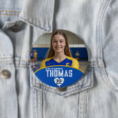 Badge Rond 10 Cm Nom du joueur de volleyball d'image personnalisée (En situation)