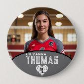 Badge Rond 10 Cm Nom du joueur de volleyball d'image personnalisée (Devant)