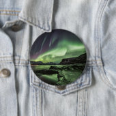 Badge Rond 10 Cm Northern Lights Norvège (En situation)
