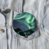 Badge Rond 10 Cm Northern Lights Norvège (En situation)