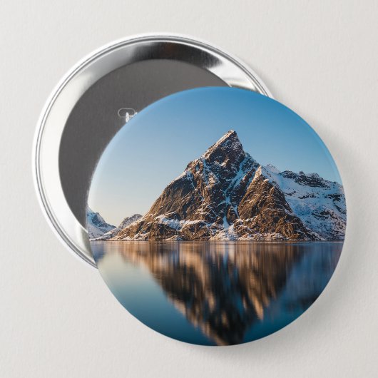 Badge Rond 10 Cm Norvège Lofoten (Devant & derrière)