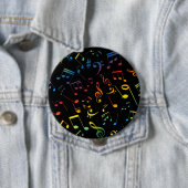 Badge Rond 10 Cm Notes musicales 5 (En situation)