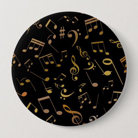 Badge Rond 10 Cm Notes musicales 6 (Devant)