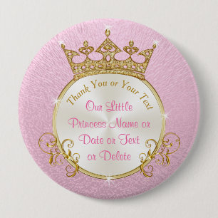Badge Rond 10 Cm Notre Little Princess Party Favorisera, Personnali