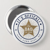 Badge Rond 10 Cm Nouveau père en ville Officiel Papa Sherif Star Ba (Devant & derrière)