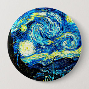 Badge Rond 10 Cm Nuit étoilée, peinture de renommée mondiale de Van