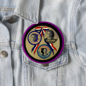 Badge Rond 10 Cm Obama, Abe, FDR et JFK (En situation)
