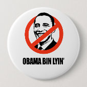 Badge Rond 10 Cm Obama bin lyin' (Devant)