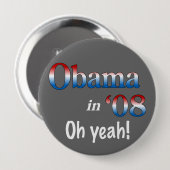 Badge Rond 10 Cm Obama dans 08 (Devant & derrière)