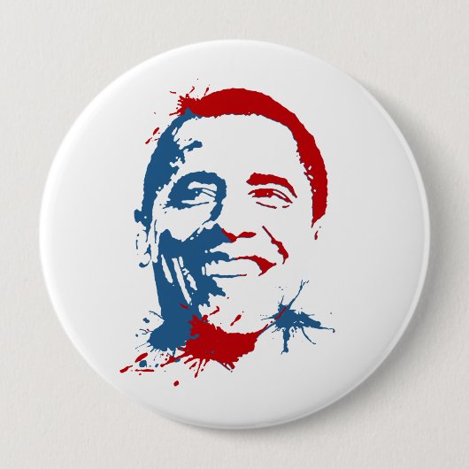 Badge Rond 10 Cm Obama éclaboussé (Devant)