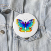 Badge Rond 10 Cm Oeil de paon arc-en-ciel (En situation)