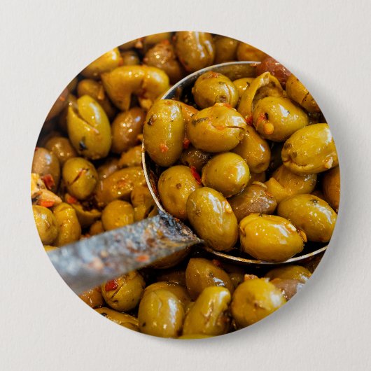 Badge Rond 10 Cm Olives épicées Nocellara Etnea (Devant)