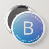 Badge Rond 10 Cm Ombre de fond bleu et violet avec texte modifiable (Devant & derrière)