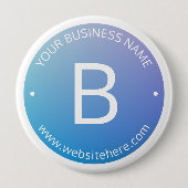 Badge Rond 10 Cm Ombre de fond bleu et violet avec texte modifiable (Devant)