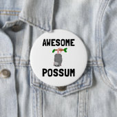 Badge Rond 10 Cm Opossum impressionnant (En situation)