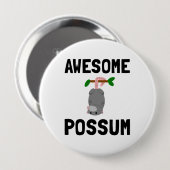 Badge Rond 10 Cm Opossum impressionnant (Devant & derrière)