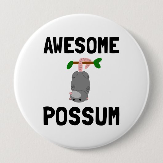 Badge Rond 10 Cm Opossum impressionnant (Devant)