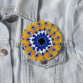 Badge Rond 10 Cm Or et oeil bleu (En situation)