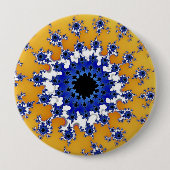 Badge Rond 10 Cm Or et oeil bleu (Devant)