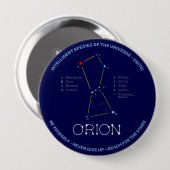 Badge Rond 10 Cm Orion de constellation de l'hémisphère nord (Devant & derrière)
