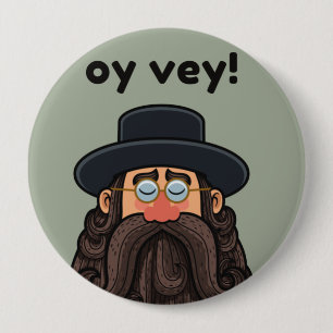 Badge Rond 10 Cm OUI ! Funny RABBI Peronalisé