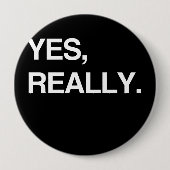 BADGE ROND 10 CM OUI, VRAIMENT (Devant)