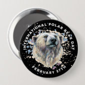 Badge Rond 10 Cm Ours polaire aquarelle (Devant & derrière)
