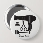 Badge Rond 10 Cm Outils de coiffures (Devant & derrière)
