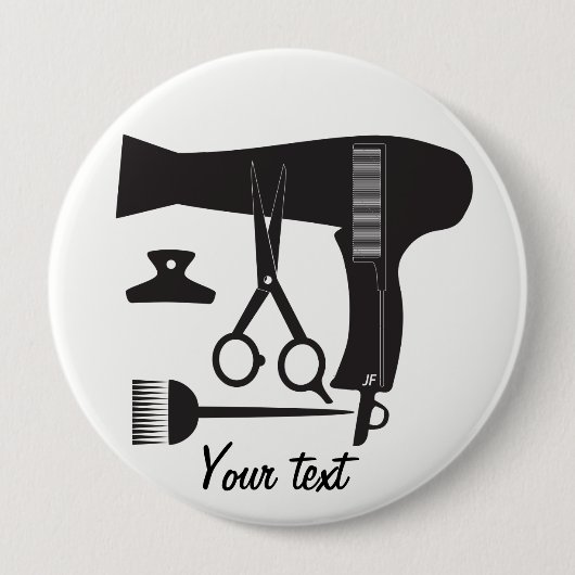 Badge Rond 10 Cm Outils de coiffures (Devant)
