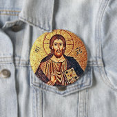 Badge Rond 10 Cm Pantocrate Jésus Christ (En situation)