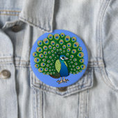 Badge Rond 10 Cm Paon indien (En situation)